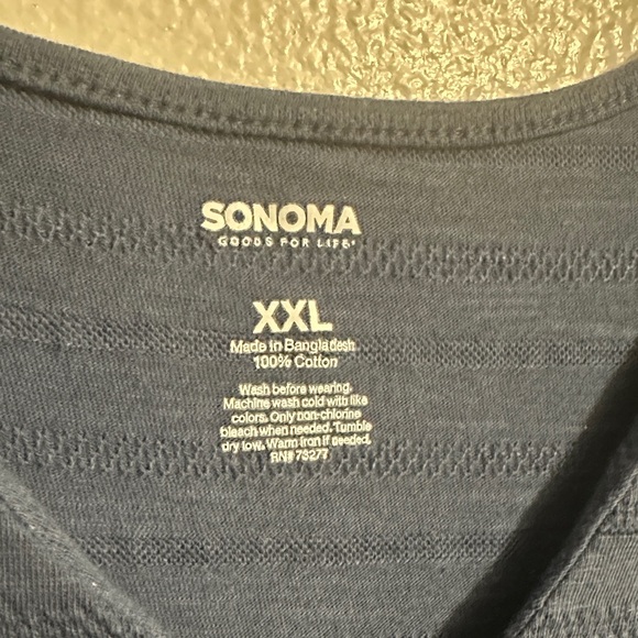 Sonoma Navy Button-Front Tiered Midi Dress - Picture 2 of 11